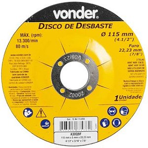 Disco De Desbaste Vonder 4.1/2 x 3/16 x 7/8