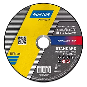 Disco De Corte Norton 4.1/2 x 1mm x 7/8 Standard