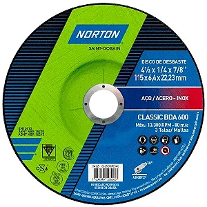Disco De Desbaste Norton 4.1/2 x 1/4 x 7/8 BDA600
