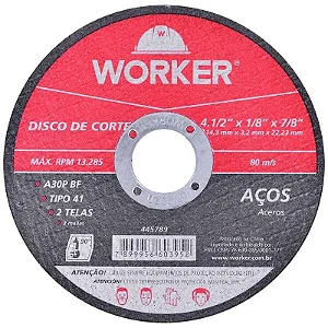Disco De Corte Worker 4.1/2 x 1/8 x 7/8 A30P BF