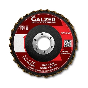 Disco Flap Polimento Galzer 4.1/2 Marrom Grosso
