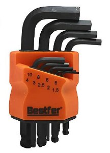 Jogo De Chave Allen Curta Bestfer 1.5 a 10mm