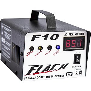 Carregador Bateria Flach 10A F10 12V Bivolt