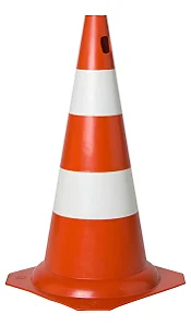 Cone De PVC 50CM - Laranja e Branco