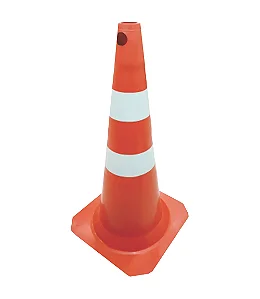 Cone De PVC 75CM - Laranja e Branco Slim