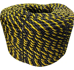 Corda De Polietileno Torcida - 12mm Amarelo e Preto