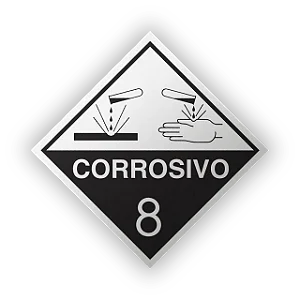 Placa PVC Simbologia 30x30 - Corrosivo 8