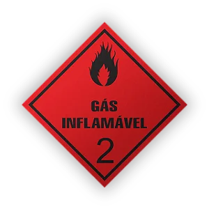 Placa PVC Simbologia 30x30 - Gás Inflamável 2