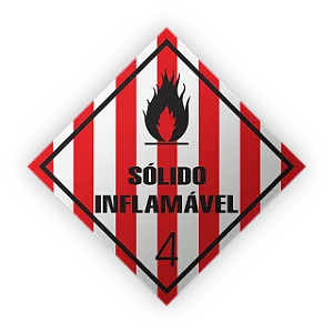 Placa PVC Simbologia 30x30 - Sólido Inflamável 4