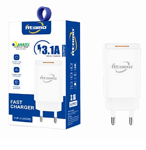 Fonte USB Carregador 3.1A Átomo - Carregamento Rápido e Eficiente