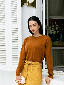 Blusa Cashemere Manga Longa Gola Careca