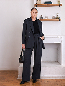 Blazer Alfaiataria Com Detalhe Lapela Bolsos