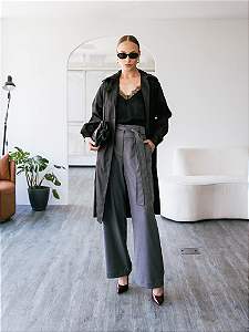 Trech Coat Com Botões E Bolsos