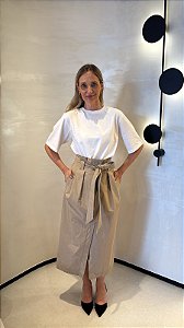Saia Clochard Com Faixa Pespontada