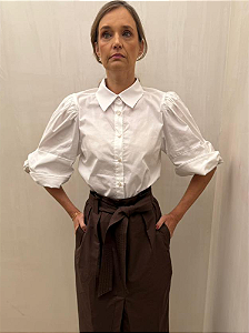 Camisa Tricoline Detalhe Manga Torcida