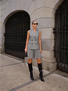 Bermuda Linho Misto Pied Poule