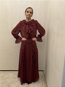 Saia Com Nesgas e Babados