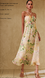 Vestido Midi Estampado Com Amarração