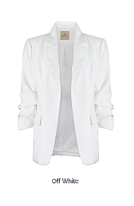 Blazer 3/4 De Viscose Manga Prega