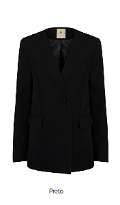 Blazer Sem Gola Com Bolso E Lapela