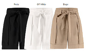 Shorts Viscose Bolso Folie Com Cinto Faixa
