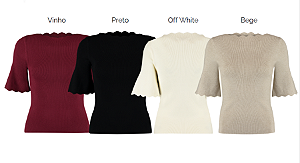 Blusa Com Decote Ondas Retilínea