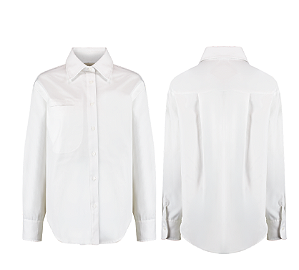 Camisa Sarjada Com Fenda Lateral e Bolso
