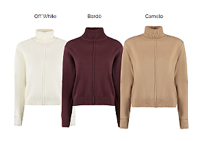 Blusa Retilinea Gola Alta