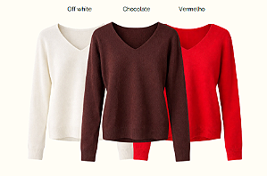 Blusa Cashemere Decote V