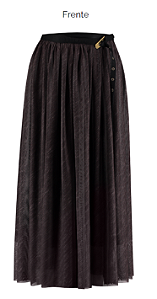 Saia Franzida De Tule Com Cos Alfaiataria
