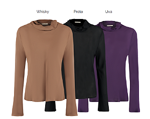 Blusa Gola Alta No Vies Com Manga Longa