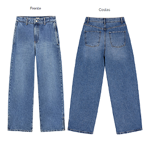 Calça Jeans Ballon Com Detalhe Fenda