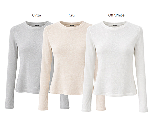 Blusa Gola Careca Malha Linho Misto