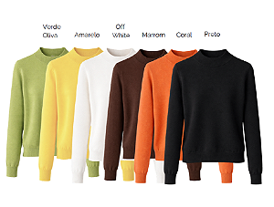 Blusa Retilinea Gola Semi Alta