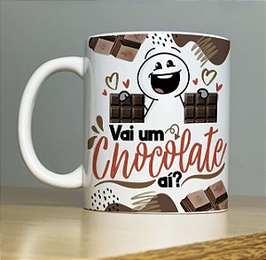 Caneca de Porcelana Vai um Chocolate Aí Sublimada