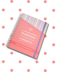 Caderno Controle Doméstico A5 Capa Dura Salmão