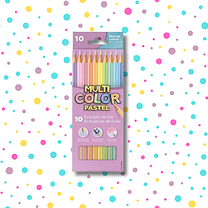 Lápis de cor Multicolor 10 cores Tons Pastel