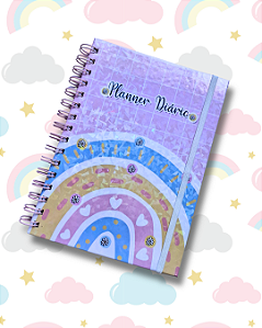 Planner diário rosa arco- íris