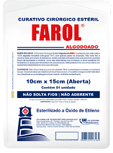 Curativo Cirurgicos Algodoado 10x15cm esteril - Farol
