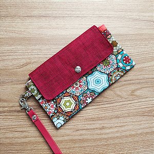 Carteira de mão slim hexacores vinho