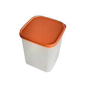 Pote Modular Oval 5,5 Litros - Transparente Tampa Laranja