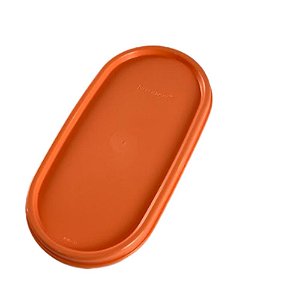 Pote Modular Oval 500ml - Transparente Tampa Laranja