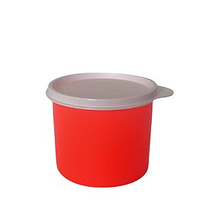 Tupperware Tupper Redondinha 500 ML Laranja Neon/Tampa Branca