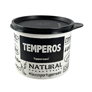 Tupper Tupperware Redondinha Caixa 500ml Temperos Preto/Branco