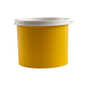 Tupperware Tupper Redondinha 500 ML Amarelo Com Tampa Branca