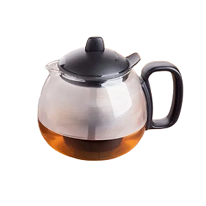 Chaleira Teaz Vidro - Transparente/Preto