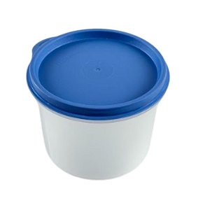 Tigela Visual 550ml Transparente Com Tampa Azul