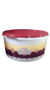 Tupperware Porta Tudo 10 Litros - Bolo Gelado Tampa Marsala