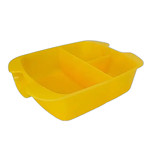 Tupperware Bandeja Retangular Dividida - Cristalwave Amarelo