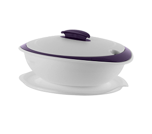 Tupperware Tigela Thermo 1,5 Litros Sem Colher - Beringela e Branco